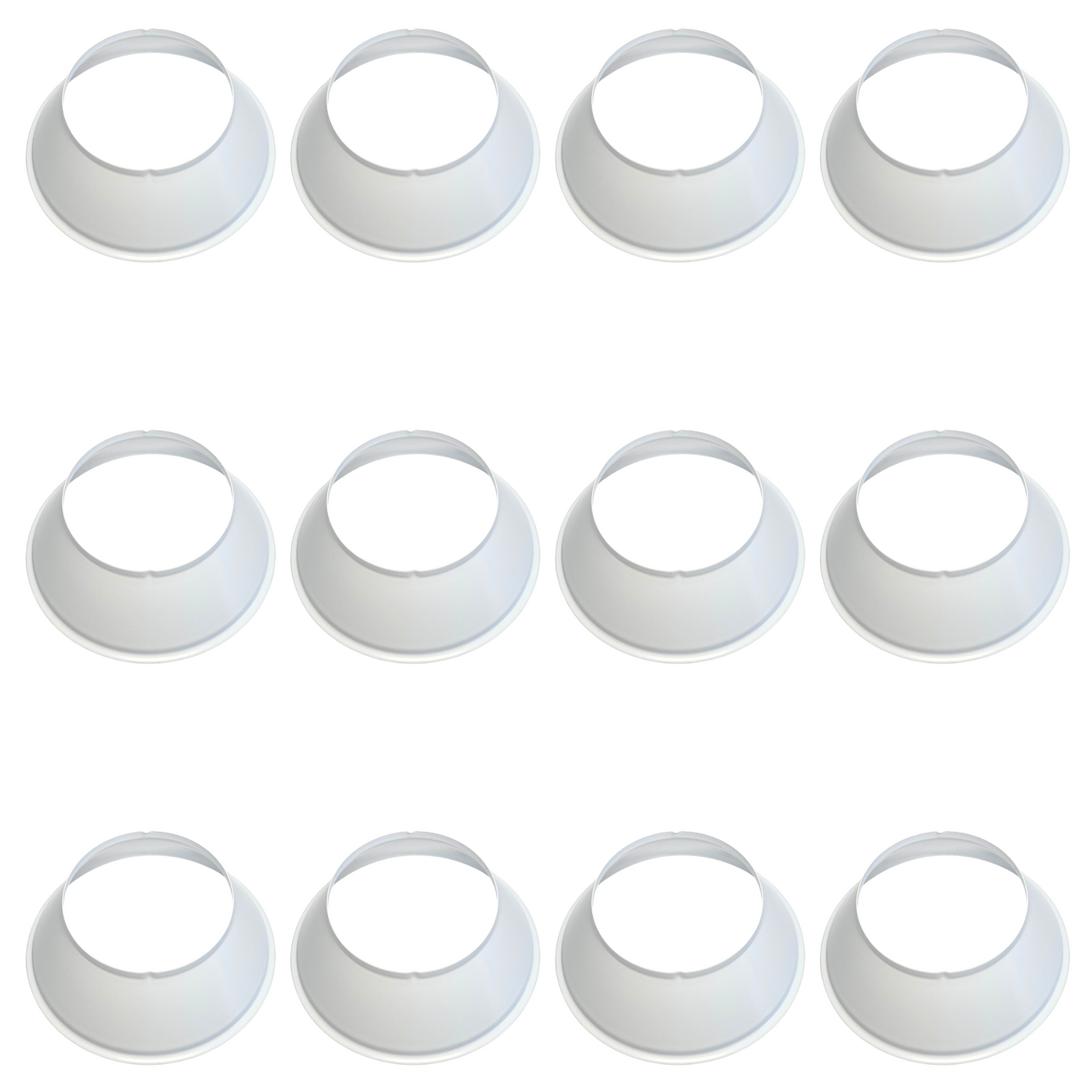 Fire Sprinkler Escutcheon Skirt, Standard 401 Style Escutcheon Pendant Skirt White, Works with Standard 401 Style Cup and Retrofit 2 Piece Cup, Fire Sprinkler Skirt - 12 PK