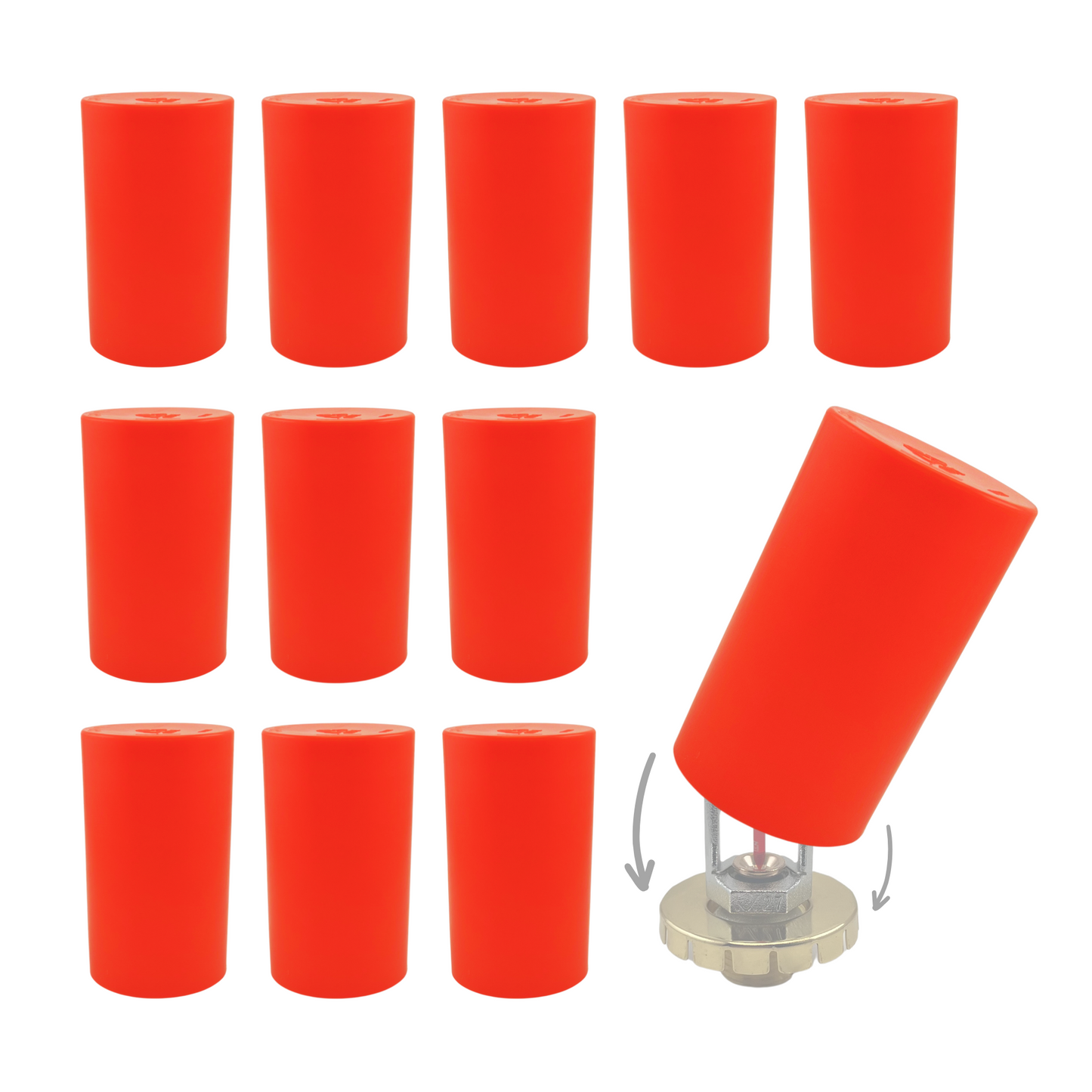 Fire Sprinkler Head Paint Cover - Head Protector, Head Covers for Painting, Protection Covers for Ceiling Pop Out, Head Guard and Head Paint Protection for Covering Recessed Sprinkler Heads - 12 PK
