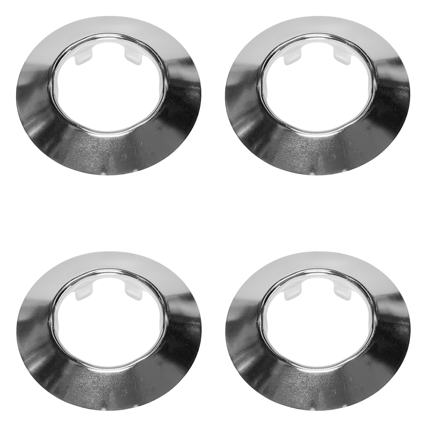 Adjustable Fire Sprinkler Escutcheon Skirt, SHORT TAPER Escutcheon Pendant Skirt Chrome Plated, Works with Standard 401 Style Cup, Short Cup, and Retrofit 2 Piece Cup, Fire Sprinkler Skirt - 4 PK