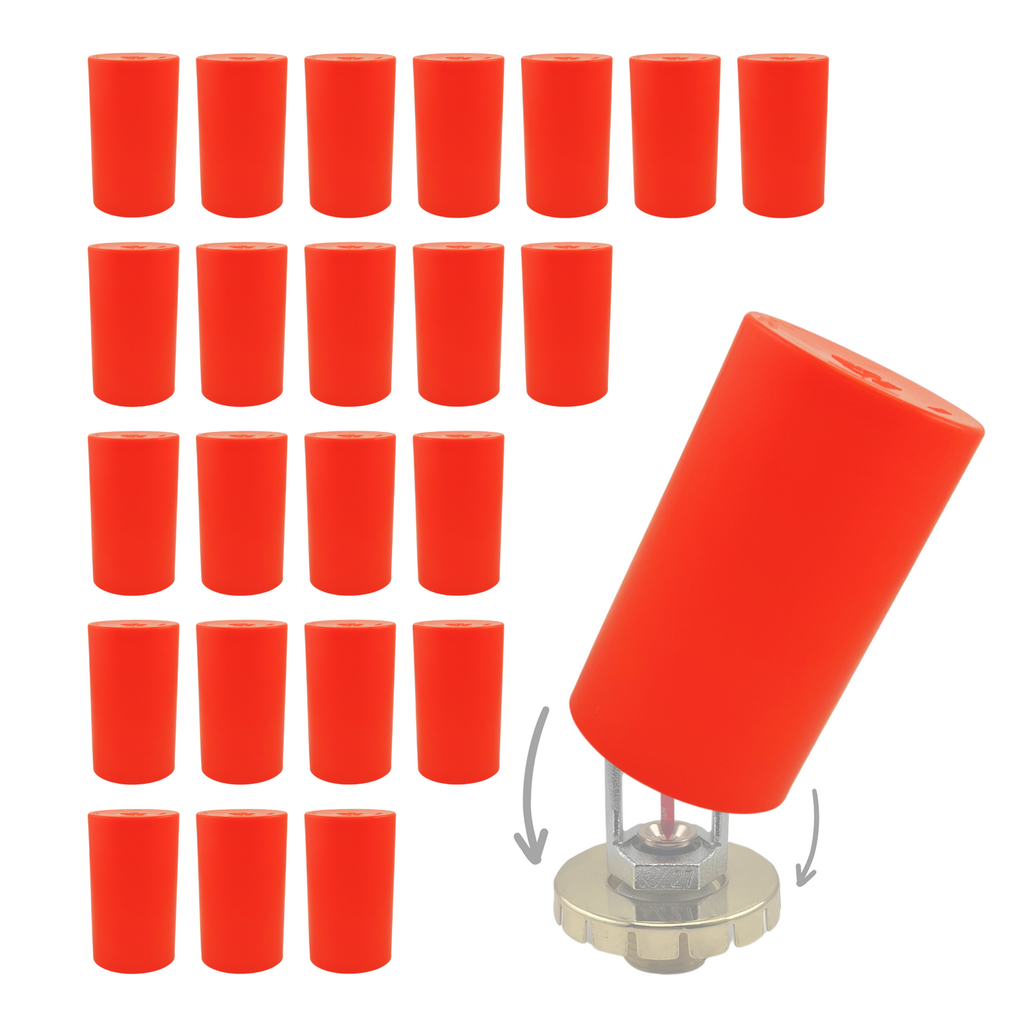 Fire Sprinkler Head Paint Cover - Head Protector, Head Covers for Painting, Protection Covers for Ceiling Pop Out, Head Guard and Head Paint Protection for Covering Recessed Sprinkler Heads - 24 PK