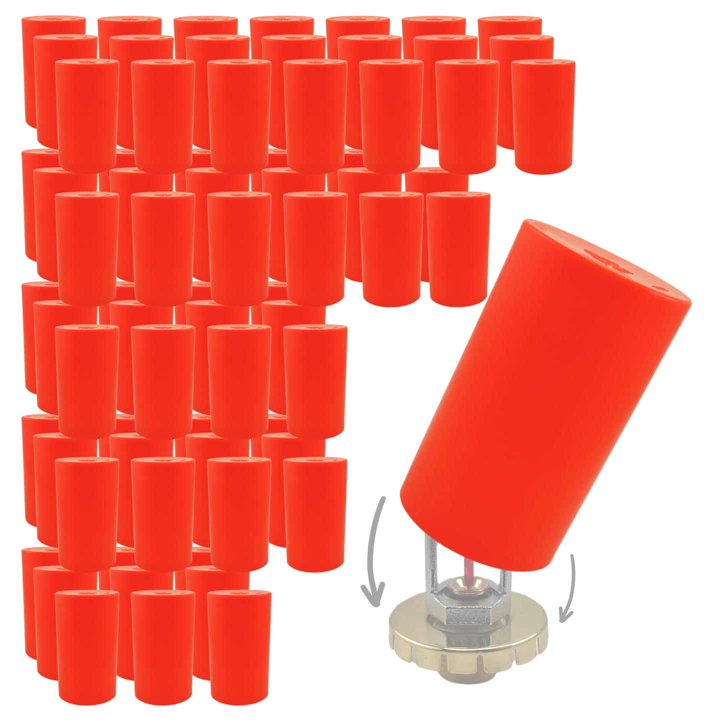 Fire Sprinkler Head Paint Cover - Head Protector, Head Covers for Painting, Protection Covers for Ceiling Pop Out, Head Guard and Head Paint Protection for Covering Recessed Sprinkler Heads - 72 PK