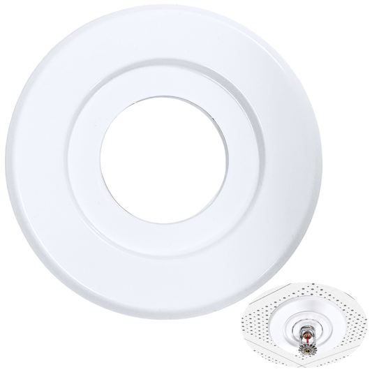 Retrofit Fire Sprinkler Escutcheon Cover Plate 1/2" IPS - Flat 2 Piece Stainless Round Split Flange for Easily Covering Gaps Between Fire Sprinkler Pipe and Ceiling or Wall - 1 PK