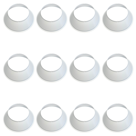 Fire Sprinkler Escutcheon Skirt, Standard 401 Style Escutcheon Pendant Skirt White, Works with Standard 401 Style Cup and Retrofit 2 Piece Cup, Fire Sprinkler Skirt - 12 PK