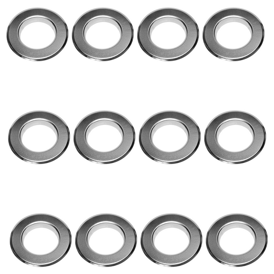 Fire Sprinkler Escutcheon Skirt, FLUSH Escutcheon Pendant Skirt Chrome Plated, Works with Standard 401 Style Cup, Short Cup, and Retrofit 2 Piece Cup, Fire Sprinkler Skirt - 12 PK